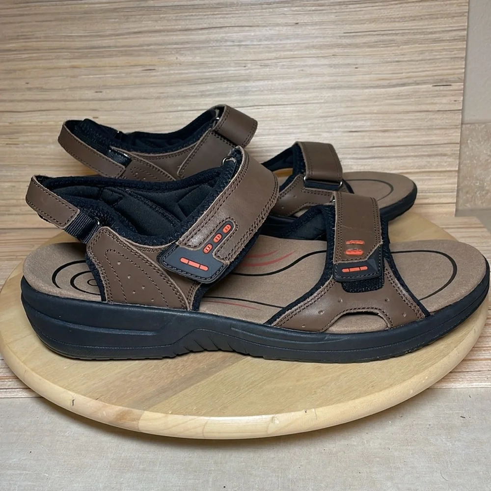 ORTHOFEET CAMBRIA brown STRAPPY SANDALS 562 MENS SIZE 13 2E wide